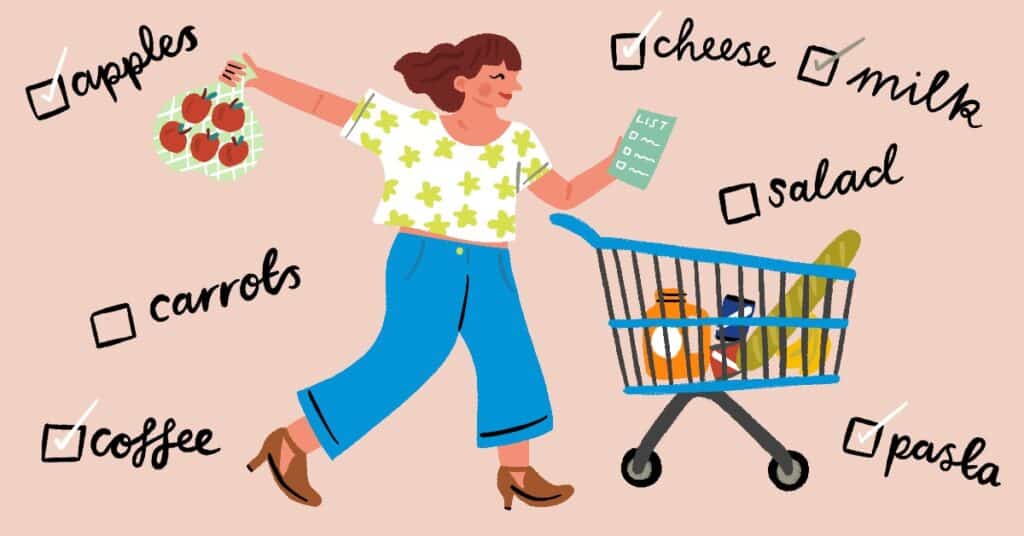 woman grocery shopping
