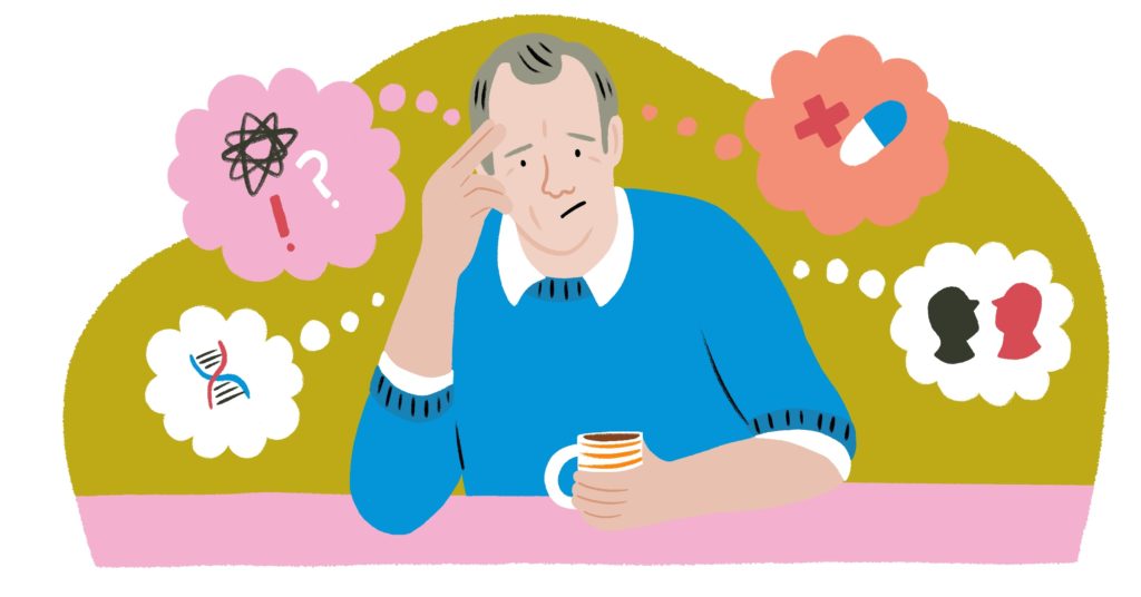 Illustration of a man who may have ADHD