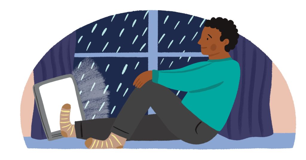 Millennial man coping with seasonal affective disorder